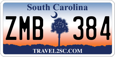 SC license plate ZMB384