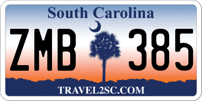 SC license plate ZMB385