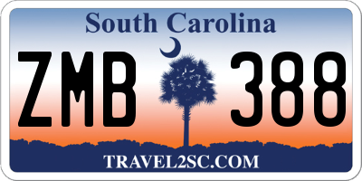 SC license plate ZMB388