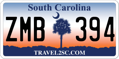 SC license plate ZMB394