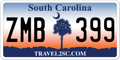 SC license plate ZMB399