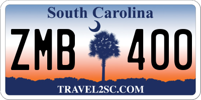 SC license plate ZMB400