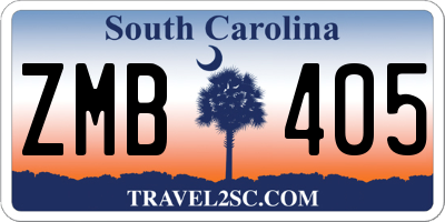 SC license plate ZMB405