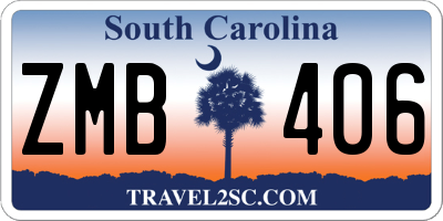 SC license plate ZMB406