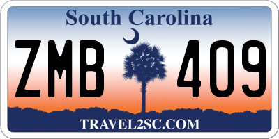 SC license plate ZMB409