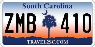SC license plate ZMB410
