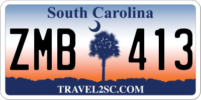 SC license plate ZMB413
