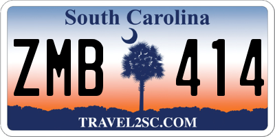 SC license plate ZMB414