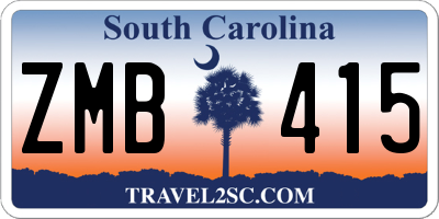 SC license plate ZMB415