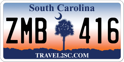 SC license plate ZMB416