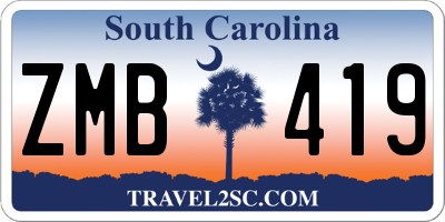 SC license plate ZMB419