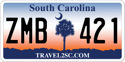 SC license plate ZMB421