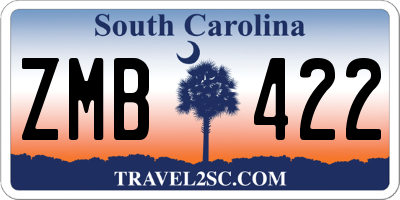 SC license plate ZMB422