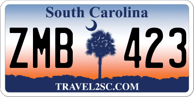 SC license plate ZMB423