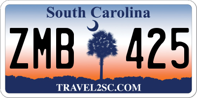 SC license plate ZMB425