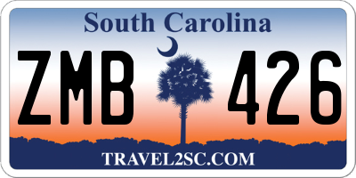 SC license plate ZMB426