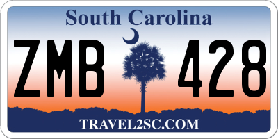 SC license plate ZMB428