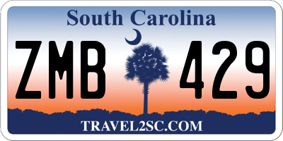 SC license plate ZMB429