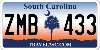 SC license plate ZMB433