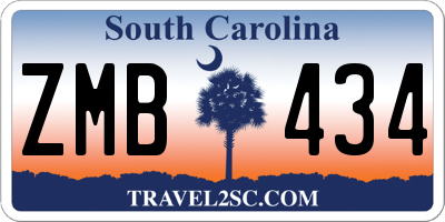 SC license plate ZMB434