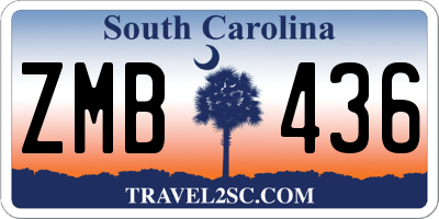 SC license plate ZMB436