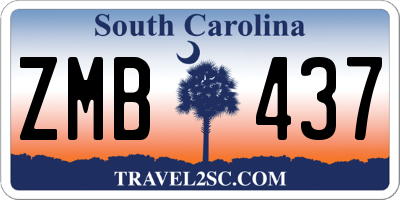 SC license plate ZMB437