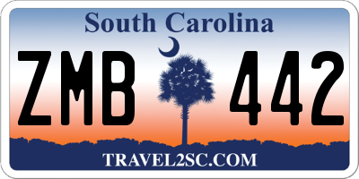 SC license plate ZMB442