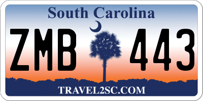 SC license plate ZMB443