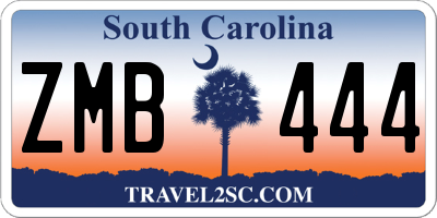 SC license plate ZMB444