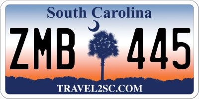 SC license plate ZMB445