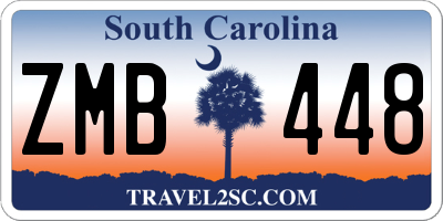 SC license plate ZMB448