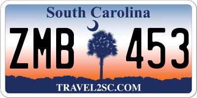 SC license plate ZMB453
