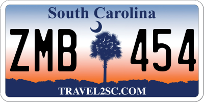 SC license plate ZMB454