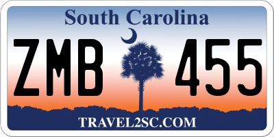 SC license plate ZMB455