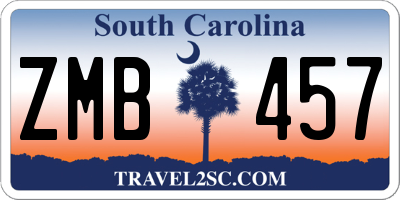 SC license plate ZMB457