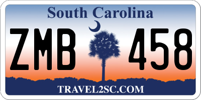 SC license plate ZMB458