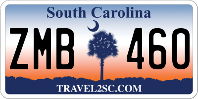 SC license plate ZMB460