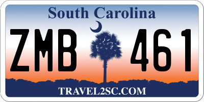 SC license plate ZMB461