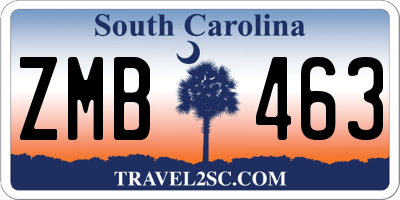 SC license plate ZMB463