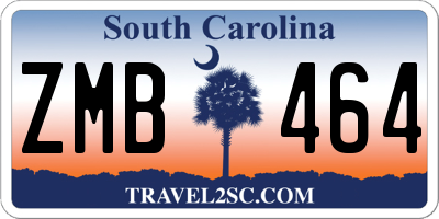 SC license plate ZMB464