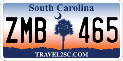 SC license plate ZMB465