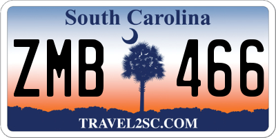 SC license plate ZMB466
