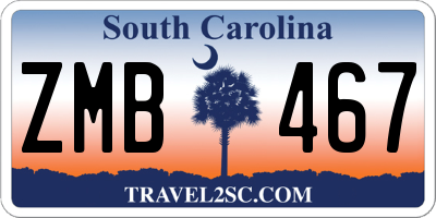 SC license plate ZMB467