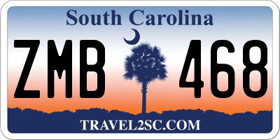 SC license plate ZMB468