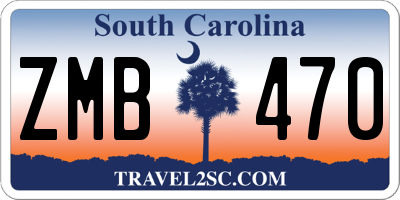 SC license plate ZMB470