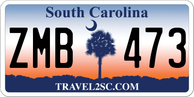 SC license plate ZMB473