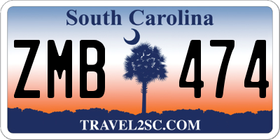 SC license plate ZMB474