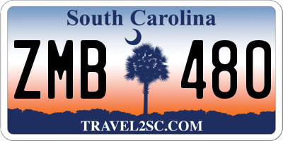 SC license plate ZMB480