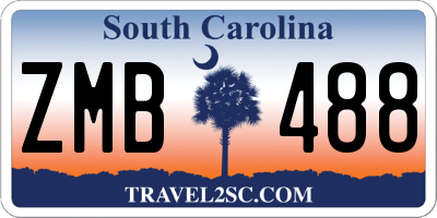 SC license plate ZMB488