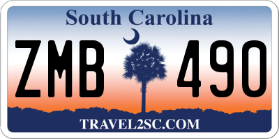 SC license plate ZMB490